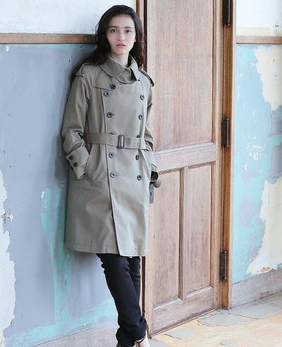 SWANLAKE.プレーントレンチコート [CO-765/KHAKI]