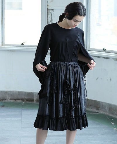 MIYAO ミヤオ.[Skirt/MO-S-05] Cupra Jacquard × Cupra[Garment Wash]