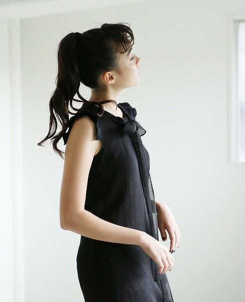 malamute gathered long knit [mlm18SS-OP04 / BLACK]