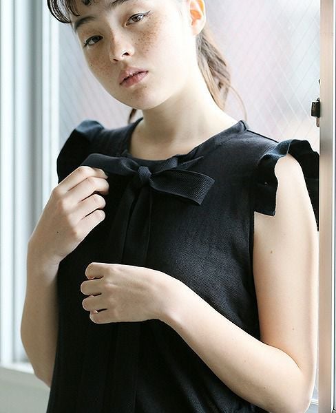 malamute.gathered long knit [mlm18SS-OP04 / BLACK]