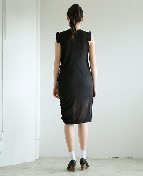 malamute.gathered long knit [mlm18SS-OP04 / BLACK]