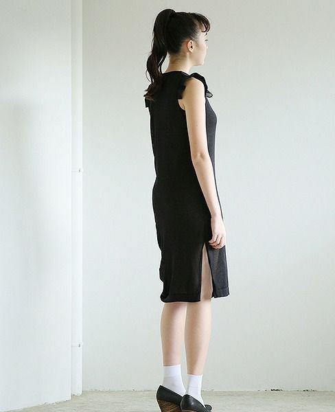 malamute.gathered long knit [mlm18SS-OP04 / BLACK]