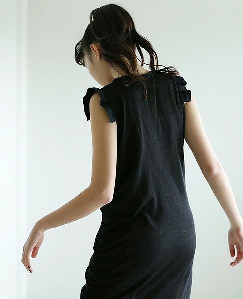 malamute.gathered long knit [mlm18SS-OP04 / BLACK]