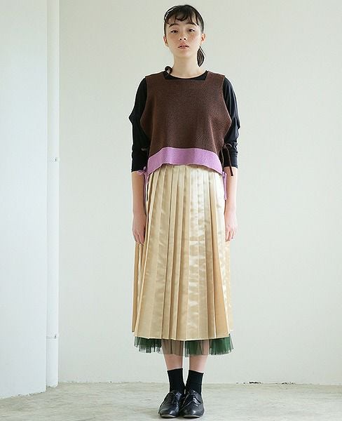 BELPER.LUSTER PLEATED SKIRT [0812-0518]