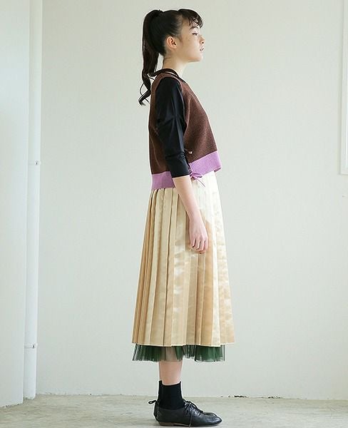 BELPER.LUSTER PLEATED SKIRT [0812-0518]