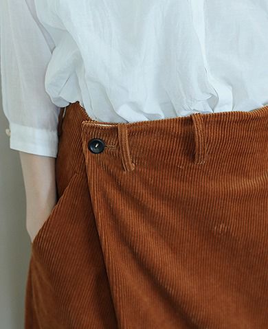 suzuki takayuki.スズキタカユキ.wide legged pants Ⅲ[A192-12/orange]