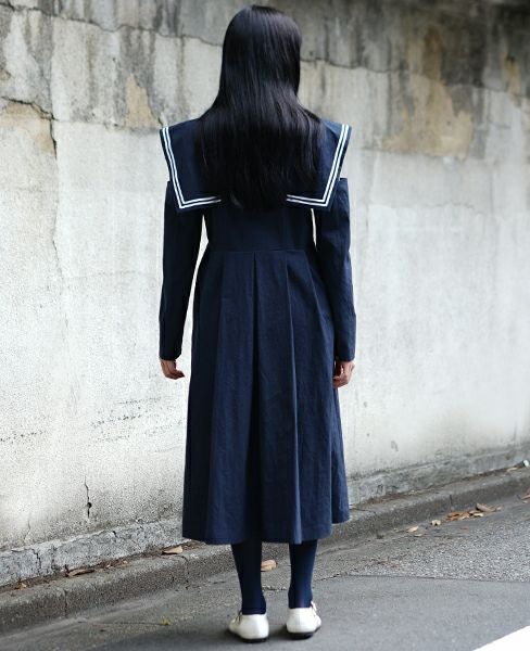 FUTATSUKUKURI背守りワンピース[19WS-07/Navy]-i | Palm maison store