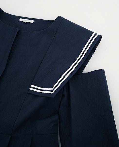 FUTATSUKUKURI.背守りワンピース[19WS-07/Navy]-i