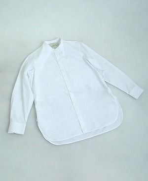 STUDIONICHOLSON.COTTON POPLIN MENS STAND COLLAR SHIRT[SN-413A/WHITE]