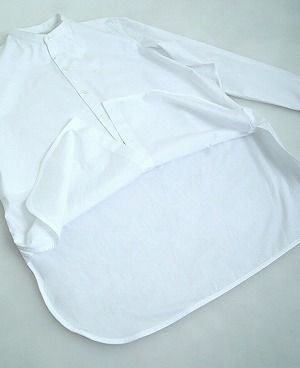 STUDIONICHOLSON.COTTON POPLIN MENS STAND COLLAR SHIRT[SN-413A/WHITE]