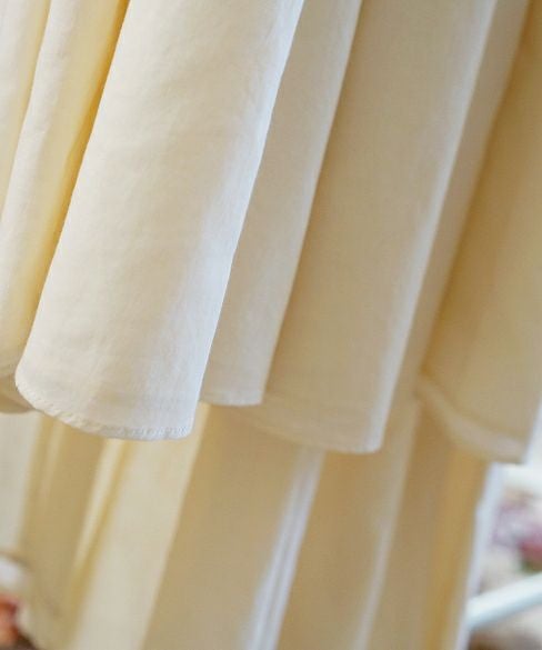 Palm wedding order made.hoshi オーガニックコットン編上げローウエストタックドレス