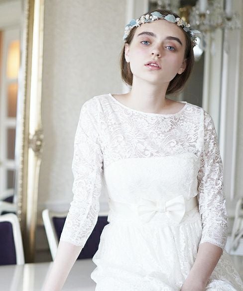 Palm wedding order made.hoshi 総レースドレス