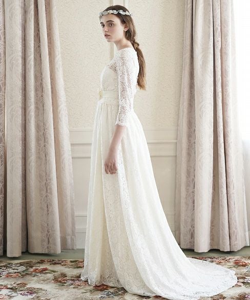 Palm wedding order made.hoshi 総レースドレス