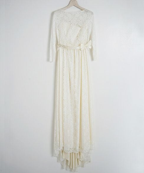 Palm wedding order made.hoshi 総レースドレス