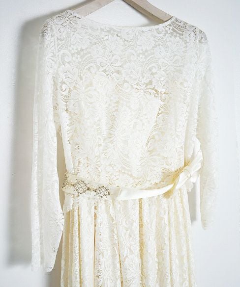 Palm wedding order made.hoshi 総レースドレス