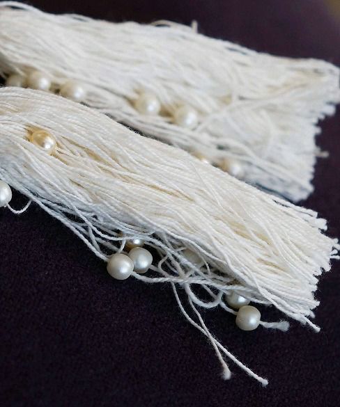 Palm wedding.hoshi アンティークパール付きフリンジイヤリング