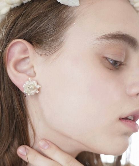 Palm wedding.hoshi アンティークビーズフラワー イヤリング