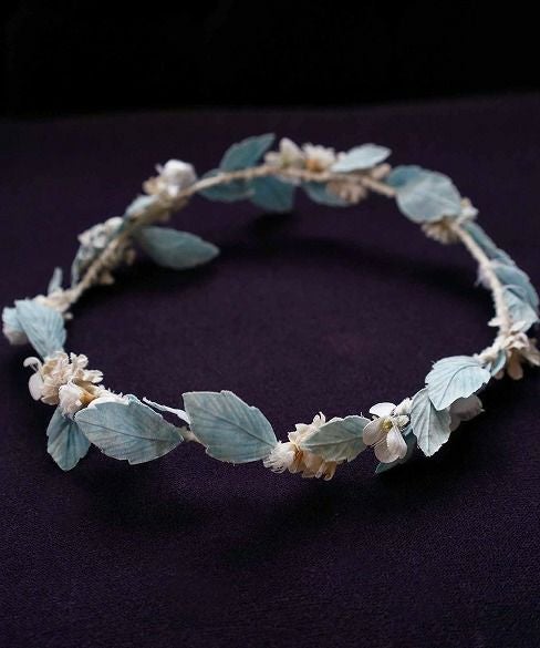 Palm wedding.hoshi オーガニックコットン草木染め葉っぱ花冠