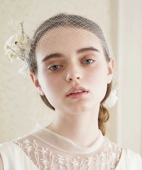 Palm wedding.hoshi ドライ×プリザーブドフラワー ネットヘッドドレス