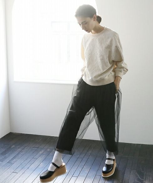 MIYAO ミヤオ tulle pants [MQ-P-06/黒×黒]