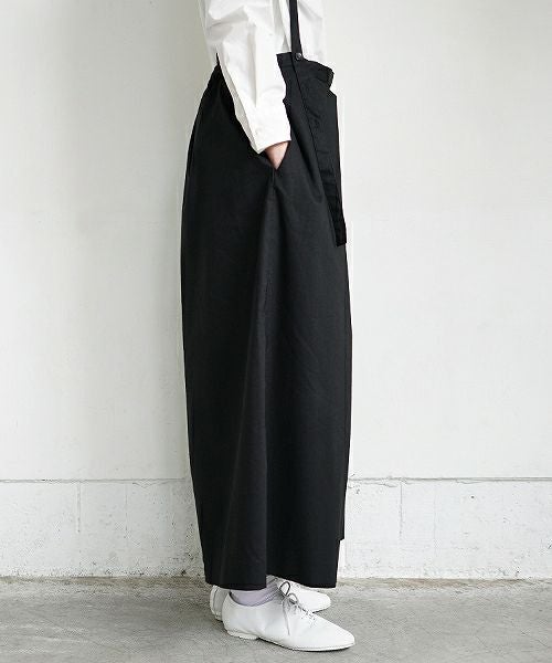 Mochi モチ black wide suspenders pants [19SS-P01]