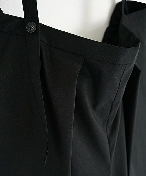 Mochi.モチ.black wide suspenders pants [19SS-P01]