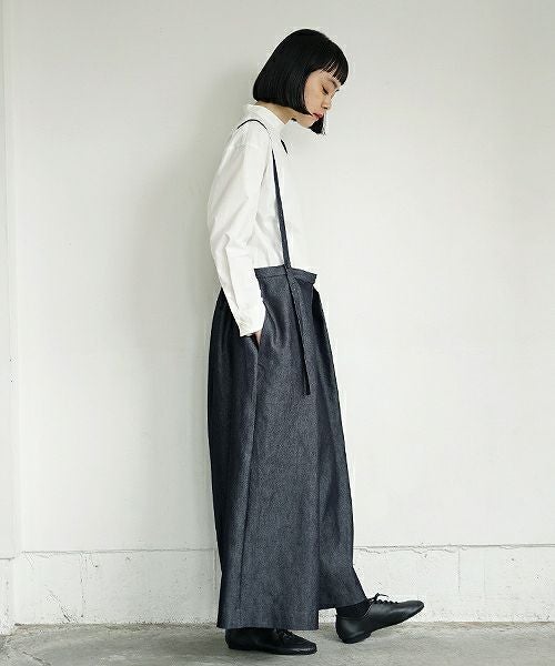 Mochi.モチ.denim wide suspenders pants [19SS-P02]