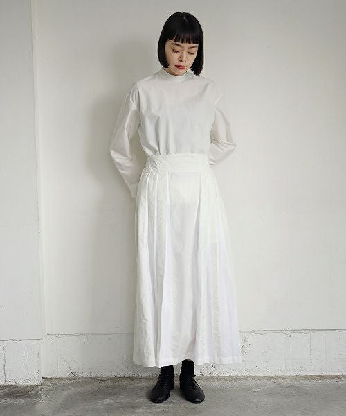 Mochi.モチ.tuck long skirt [19SS-SK01/white]