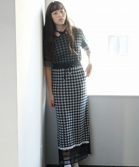 malamute.gingham check skirt [mlm 19SS-SK09 / BLACK]
