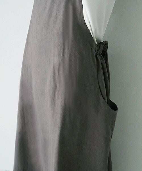 Mochi.モチ.french linen jumper skirt [915-op01/grey]