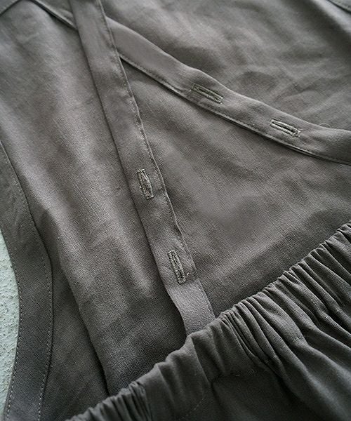 Mochi.モチ.french linen jumper skirt [915-op01/grey]