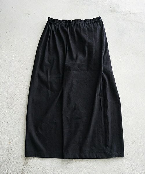 Mochi.モチ.french linen wrap wide pants [black]