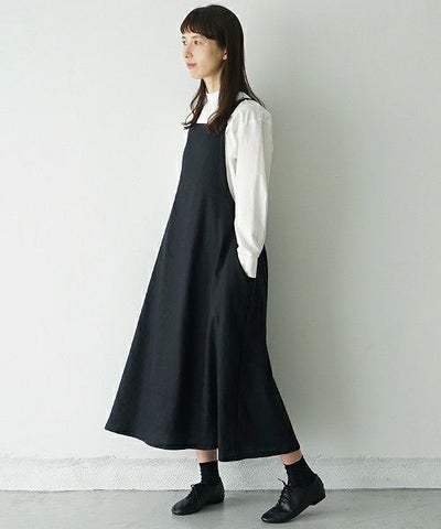 Mochi.モチ.french linen jumper skirt [915-op01/black]