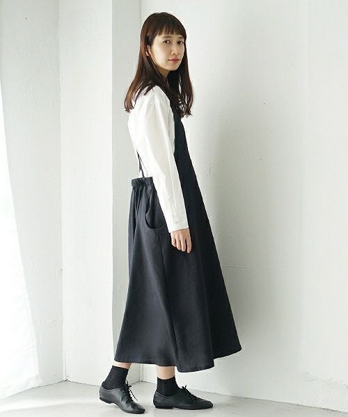 Mochi.モチ.french linen jumper skirt [915-op01/black]