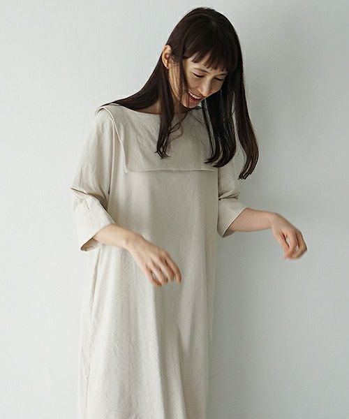 Mochi.モチ.linen dress [915-op02/light beige]