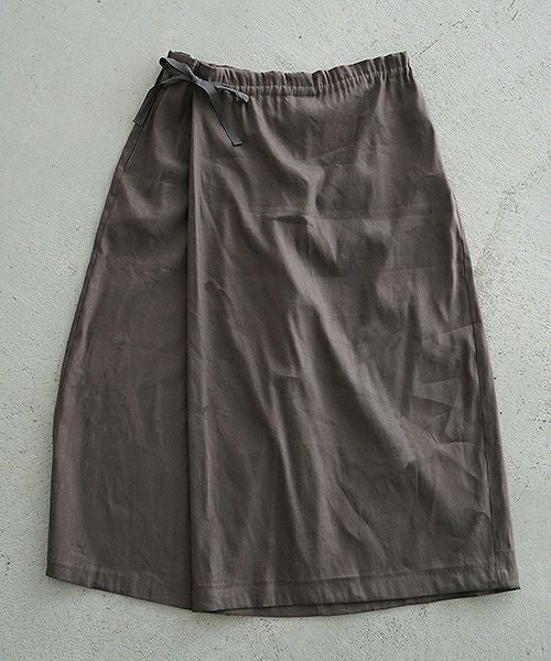 Mochi.モチ.french linen wrap wide pants [charcoal grey]