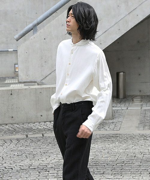 suzuki takayuki スズキタカユキ one-piece-shawl-collar shirt[A203