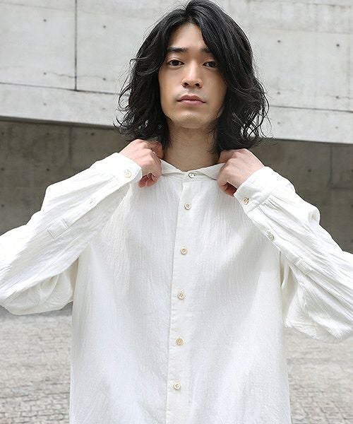 suzuki takayuki スズキタカユキ one-piece-shawl-collar shirt[A203