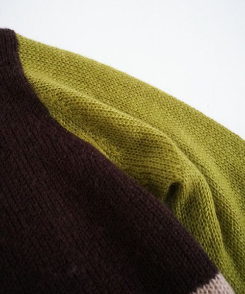 HENRIK VIBSKOV.KNIT SWEAT[OLIVE GREEN MULTI]_