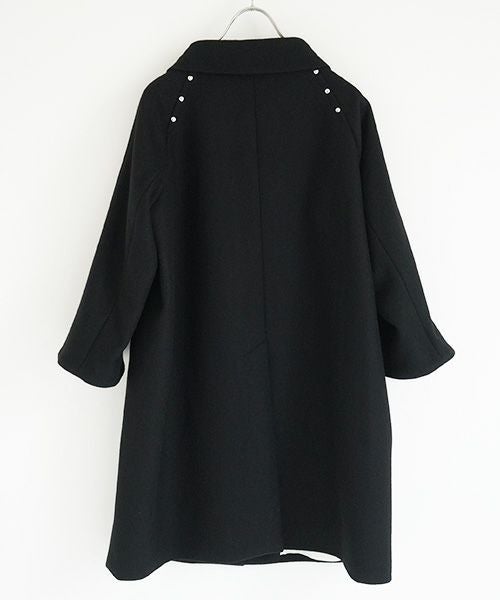 SWANLAKE.ワイドネックカラーコート [CO-1209/Black]