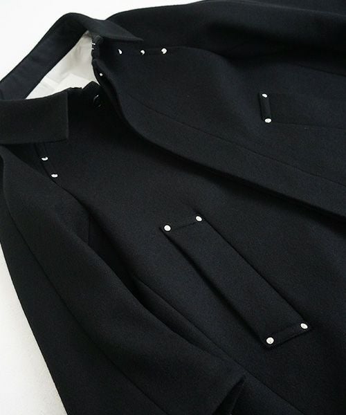 SWANLAKE.ワイドネックカラーコート [CO-1209/Black]