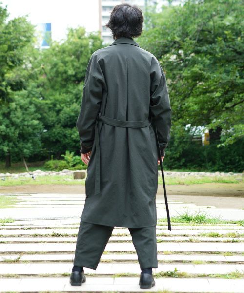 YANTOR Wash Wool Rib Coat[Y194CO02/GREEN]