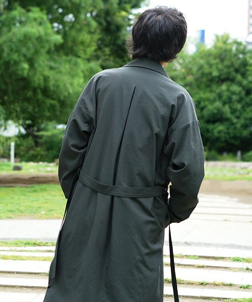YANTOR Wash Wool Rib Coat[Y194CO02/GREEN]