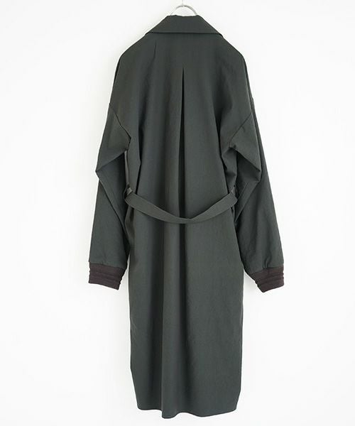 YANTOR.Wash Wool Rib Coat[Y194CO02/GREEN]