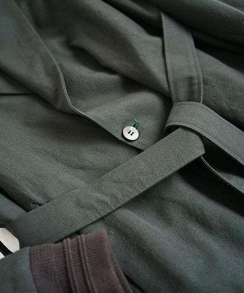 YANTOR Wash Wool Rib Coat[Y194CO02/GREEN]