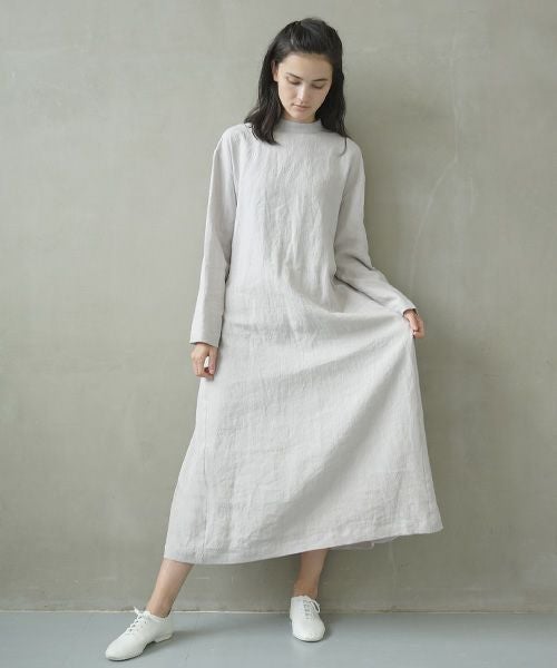 Mochi.モチ.petit hight neck dress [ms02-op-01/grey]