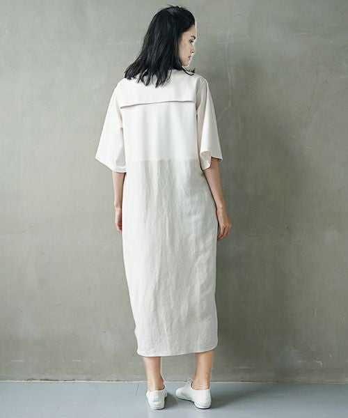 Mochi.モチ.cotton ＆ linen layered dress [ms02-op-07/beige]
