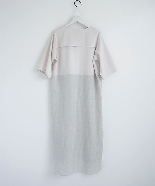 Mochi.モチ.cotton ＆ linen layered dress [ms02-op-07/beige]