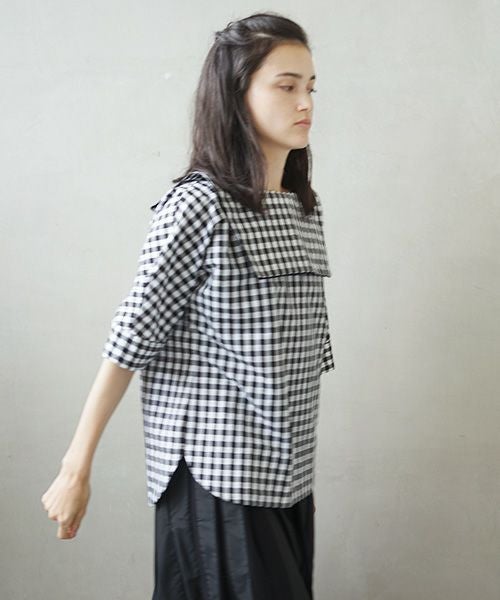 Mochi.モチ.gingham check blouse [ms02-sh-02]