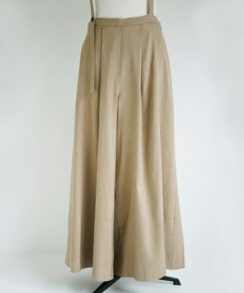 Mochi.モチ.suspenders wide pants [ms02-p-01/beige]